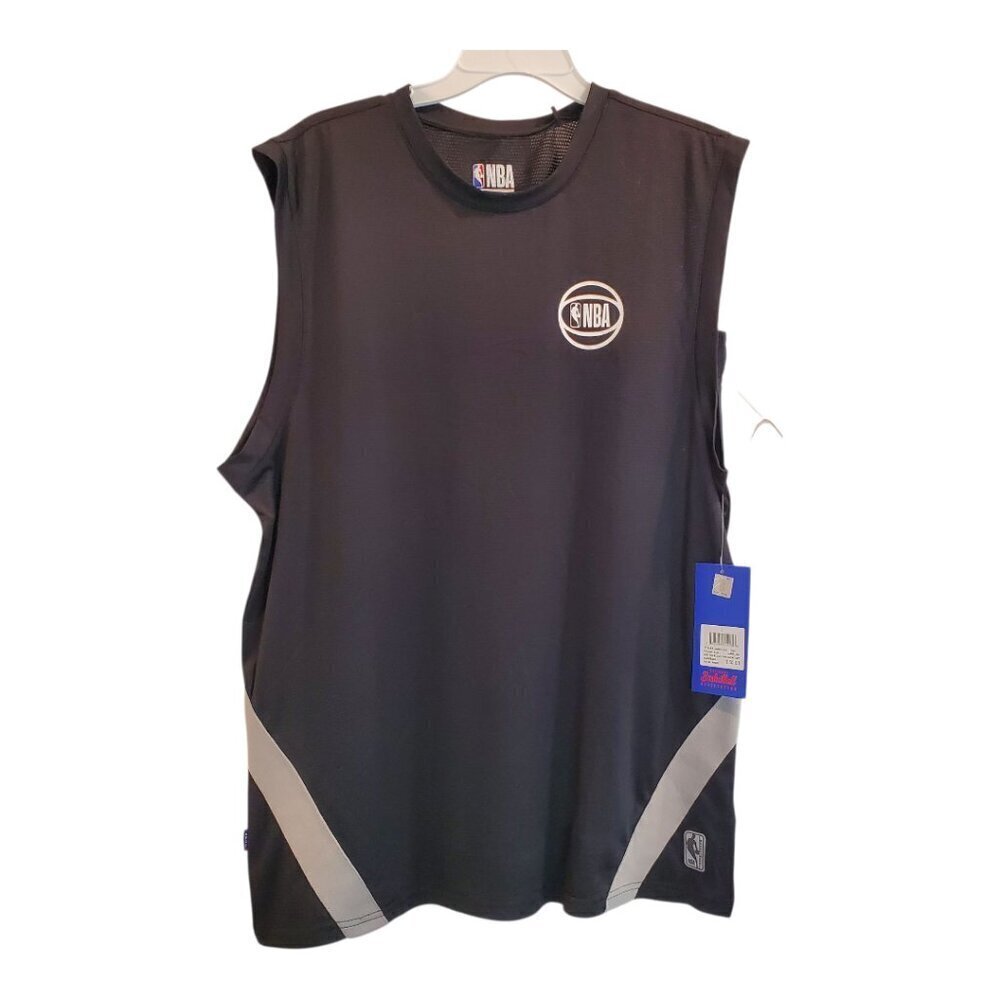 NBA Athletic Tank Shorts Set Men's Spin the Block Basketball Black Gray - Picture 2 of 13